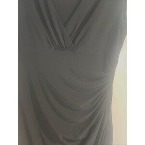 Lauren Ralph Lauren Ruched Sheath Dress Size 14 Black Sleeveless Stretch whimsey